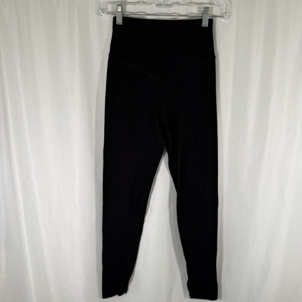 Offline by Aerie Leggings Women's Medium Black Pull On Stretchy Mid Rise Waffled
